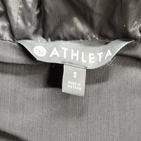 Athleta Windy Point Jacket Women’s Small Black Hooded Rose Gold Trim - Picture 4 of 10